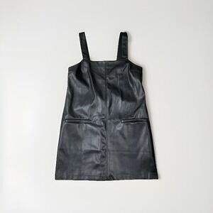 Abercrombie & Fitch Black Faux Leather Sleeveless Mini Dress Size Medium